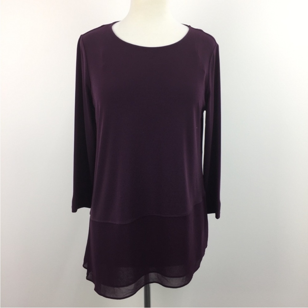 Calvin Klein Deep Purple Asymmetrical Blouse sz S